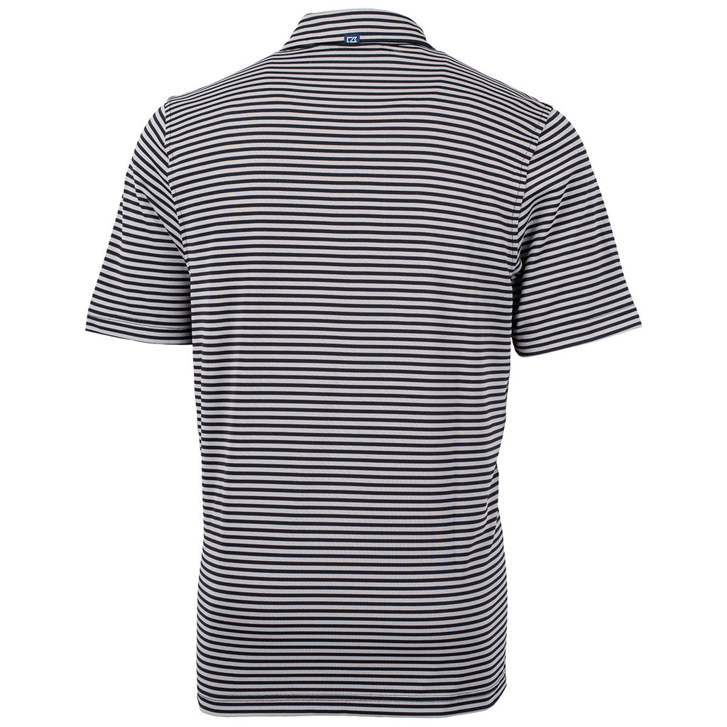 Cutter & Buck Men's Black Virtue Eco Pique Stripped Recycled Polo