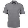 Cutter & Buck Men's Black Virtue Eco Pique Stripped Recycled Polo