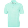 Cutter & Buck Men's Fresh Mint Virtue Eco Pique Stripped Recycled Polo