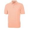 Cutter & Buck Men's Orange Burst Virtue Eco Pique Stripped Recycled Polo