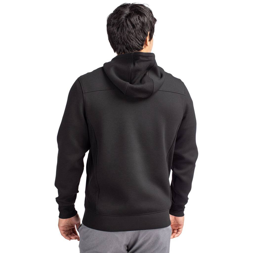 Cutter & Buck Men's Black Roam Eco Half Zip Recycled Pullover Hoodie