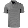 Cutter & Buck Men's Black/White Forge Eco Double Stripe Stretch Recycled Polo