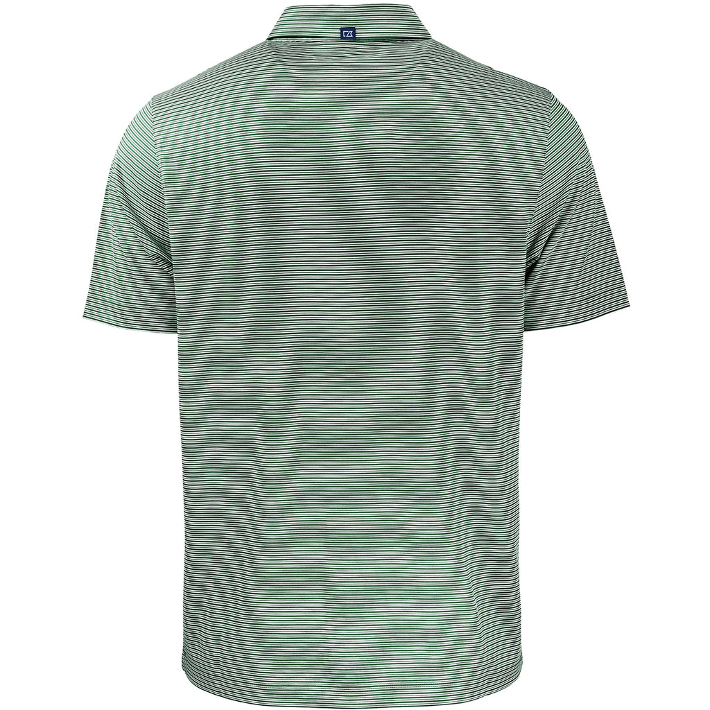 Cutter & Buck Men's Hunter/White Forge Eco Double Stripe Stretch Recycled Polo
