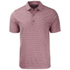 Cutter & Buck Men's Bordeaux Heather Forge Eco Heather Stripe Stretch Recycled Polo