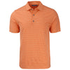 Cutter & Buck Men's College Orange Heather Forge Eco Heather Stripe Stretch Recycled Polo