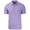 Cutter & Buck Men's College Purple Heather Forge Eco Heather Stripe Stretch Recycled Polo