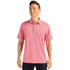 Cutter & Buck Men's Cardinal Red Heather Forge Eco Heather Stripe Stretch Recycled Polo