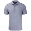 Cutter & Buck Men's Navy Blue Heather Forge Eco Heather Stripe Stretch Recycled Polo