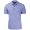 Cutter & Buck Men's Tour Blue Heather Forge Eco Heather Stripe Stretch Recycled Polo