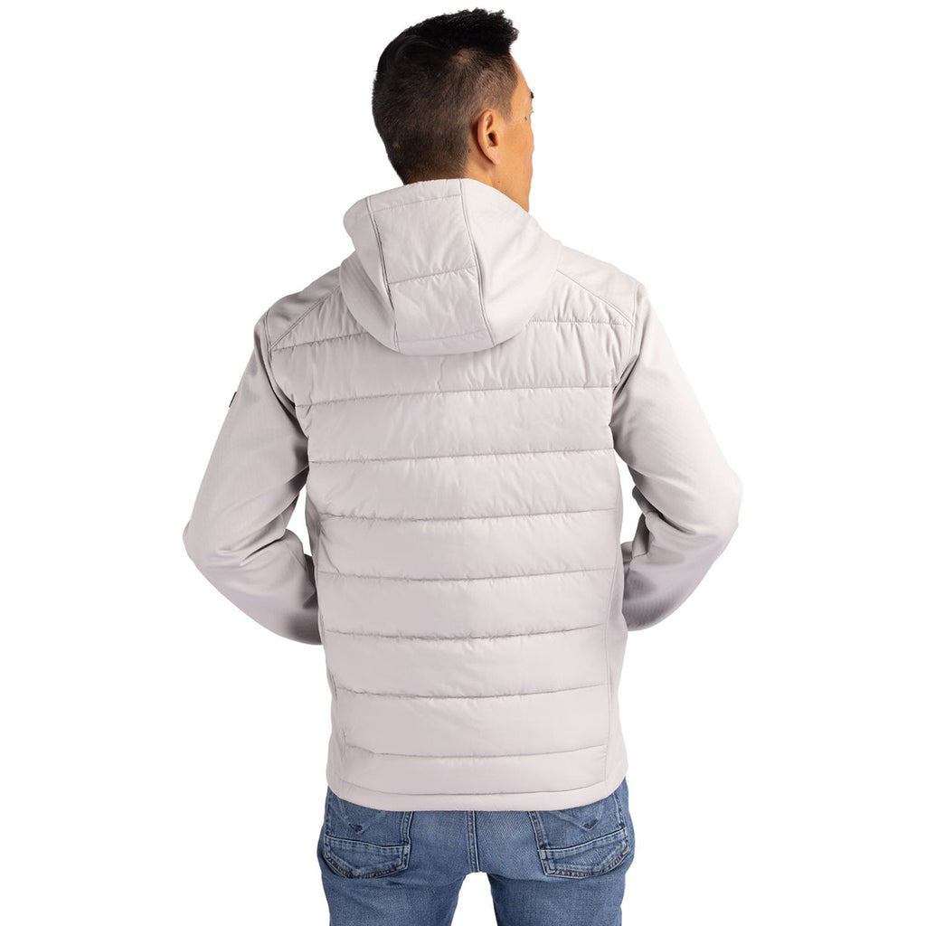Cutter & Buck Men's CONCRETE Evoke Hybrid Eco Softshell Recycled Full Zip Hooded Jacket