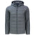 Cutter & Buck Men's Elemental Grey Evoke Hybrid Eco Softshell Recycled Full Zip Hooded Jacket