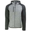 Cutter & Buck Men's Polished Heather/Charcoal Heather Mainsail Full Zip Hooded Jacket
