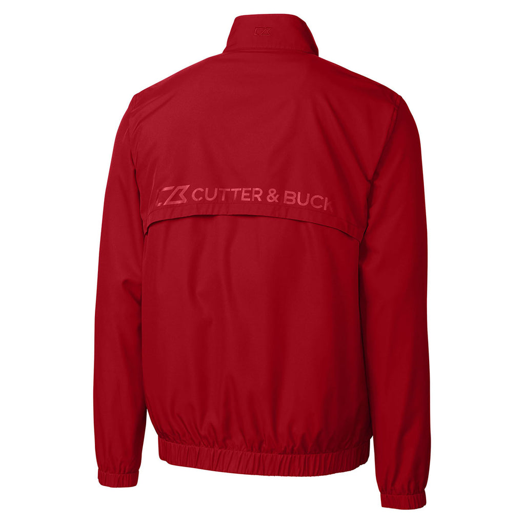 Cutter & Buck Men's Cardinal Red DryTec Nine Iron Full-Zip Jacket