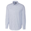 Cutter & Buck Men's French Blue Long Sleeve Epic Easy Care Stretch Oxford Stripe Shirt