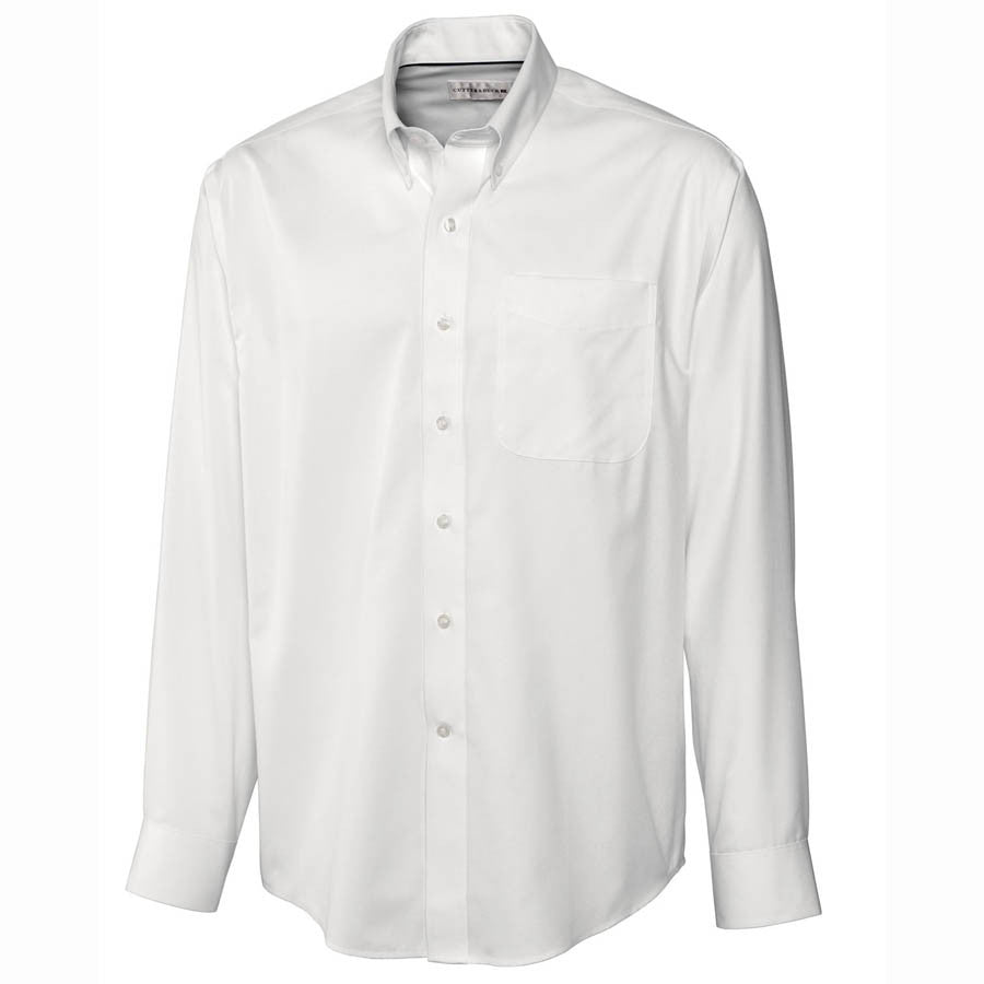 Cutter & Buck Men's White Easy Care Twill Dress Shirt