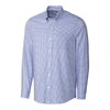 Cutter & Buck Men's French Blue L/S Tailored Fit Tattersall Dress Shirt