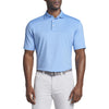 Peter Millar Men's Cottage Blue Solid Performance Polo with Sean Collar