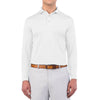 Peter Millar Men's White Solid Long Sleeve Stretch Jersey Polo