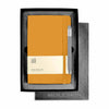 Moleskine Gift Set with Orange Yellow Large Hard Cover Ruled Notebook and Grey Pen (5