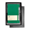 Moleskine Gift Set with Oxide Green Large Hard Cover Ruled Notebook and Grey Pen (5