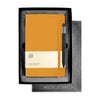 Moleskine Gift Set with Orange Yellow Large Hard Cover Ruled Notebook and Black Pen (5