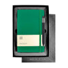 Moleskine Gift Set with Oxide Green Large Hard Cover Ruled Notebook and Black Pen (5