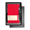 Moleskine Gift Set with Red Hard Cover Squared Large Notebook and Black Pen (5