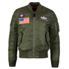 Alpha Industries Men's Sage Green MA-1 Flex Slim Flight Jacket