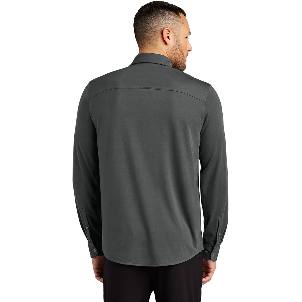 Mercer+Mettle Men's Anchor Grey Stretch Jersey Long Sleeve Shirt