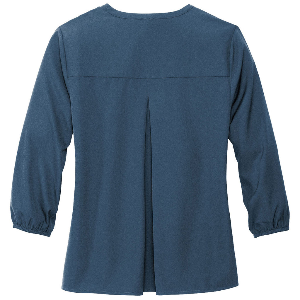 Mercer+Mettle Women's Insignia Blue Stretch Crepe 3/4 Sleeve Blouse