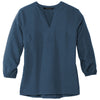 Mercer+Mettle Women's Insignia Blue Stretch Crepe 3/4 Sleeve Blouse