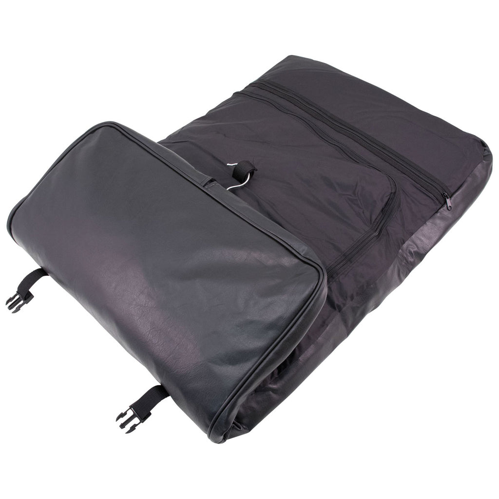 Mercury Luggage Black Faux Leather Tri-Fold Garment Bag