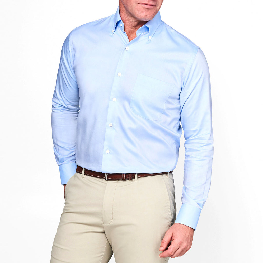Peter Millar Men's Tarheel Blue Crown Soft Pinpoint Dress Shirt