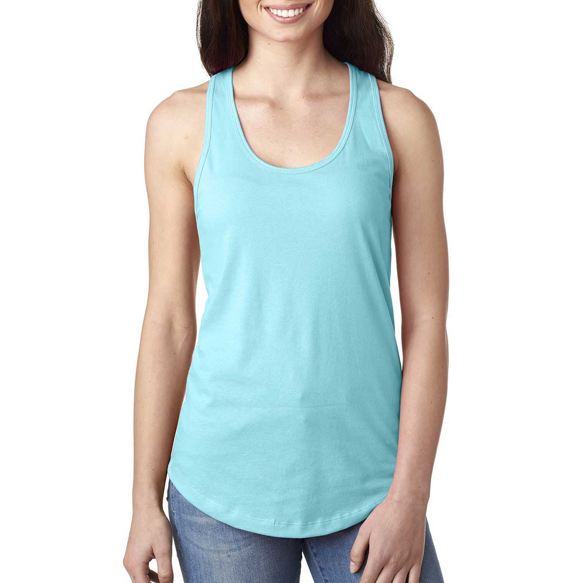 Next Level Apparel Women's Ideal Racerback Tank Top - 60% Cotton 40% Polyester, Heather Grey-Tahiti, Medium