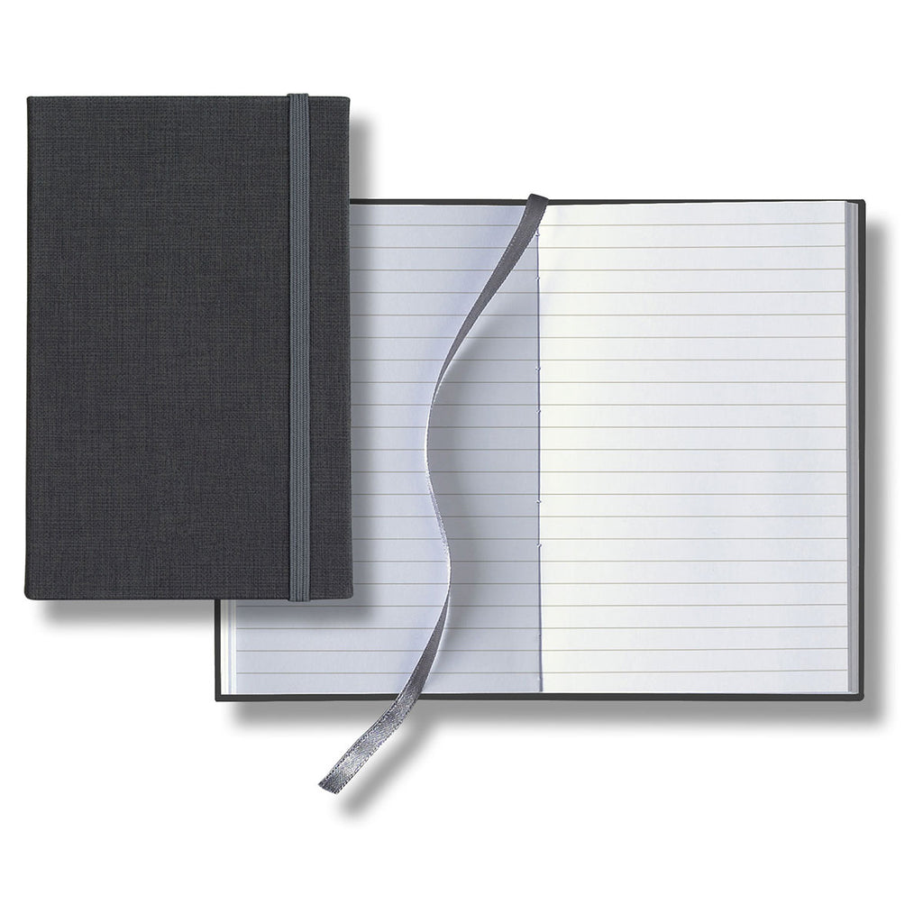 Castelli Charcoal Linen Banded Pocket Journal