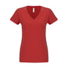 Next Level Women's Red Sueded V-Neck Tee