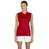 New Balance Women's Cherry Red Ndurance Athletic V-Neck Workout T-Shirt