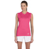 New Balance Women's Safety Pink Ndurance Athletic V-Neck Workout T-Shirt