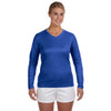 New Balance Women's Royal Ndurance Athletic Long-Sleeve V-Neck T-Shirt