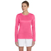 New Balance Women's Safty Pink Tempo Long-Sleeve Performance T-Shirt