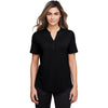 North End Women's Black Jaq Snap-Up Stretch Performance Polo