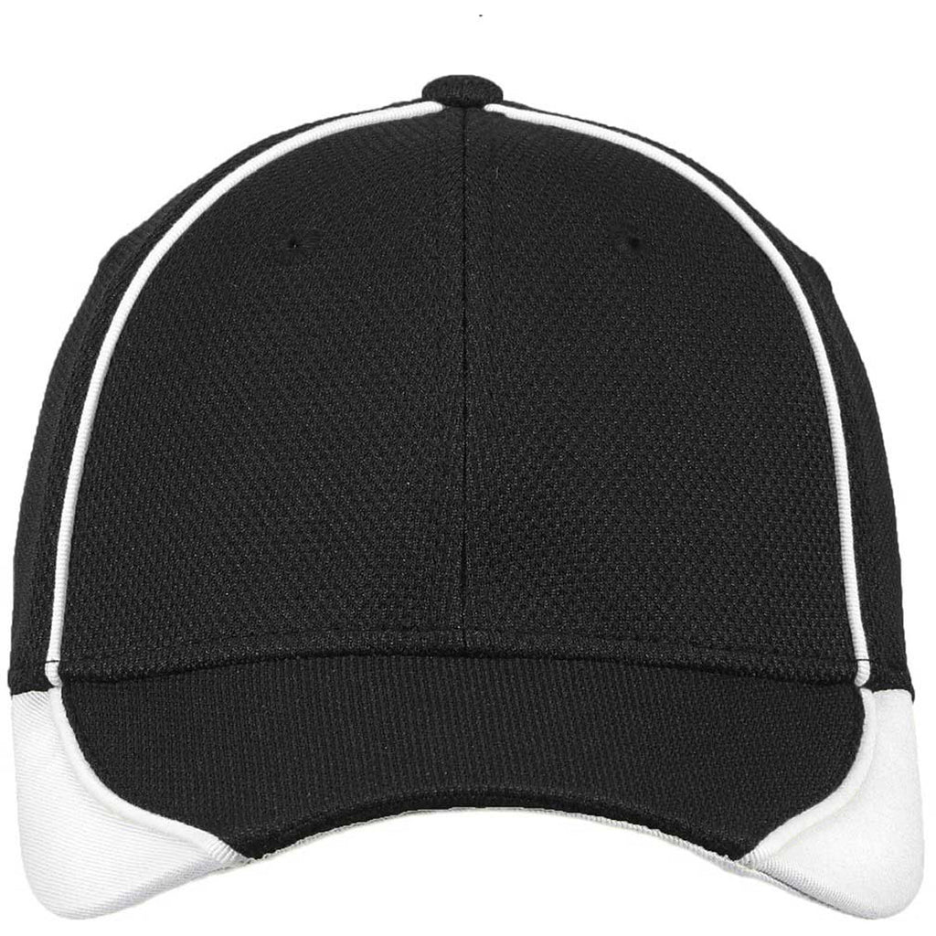 New Era 39THIRTY Black/White Contrast Piped BP Performance Cap