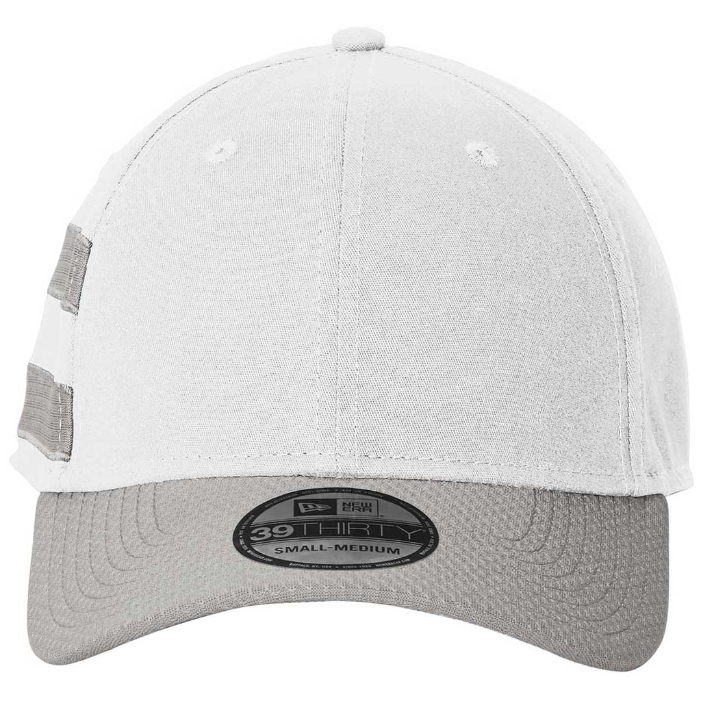 New Era White/Grey Stretch Cotton Striped Cap