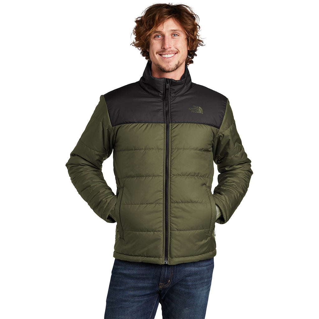 The North Face Men's Burnt Olive Green Chest Logo Everyday Insulated Jacket