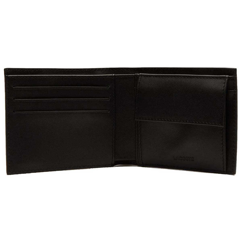 Lacoste Men's Black Fitzgerald Leather Wallet And Card Holder Set