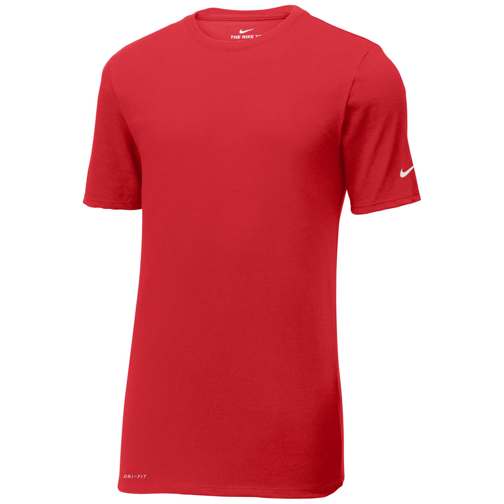 Nike Men's Gym Red Dri-FIT Cotton/Poly Tee