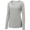 Nike Women's Dark Grey Heather Core Cotton Long Sleeve Scoop Neck Tee