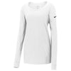 Nike Women's White Core Cotton Long Sleeve Scoop Neck Tee