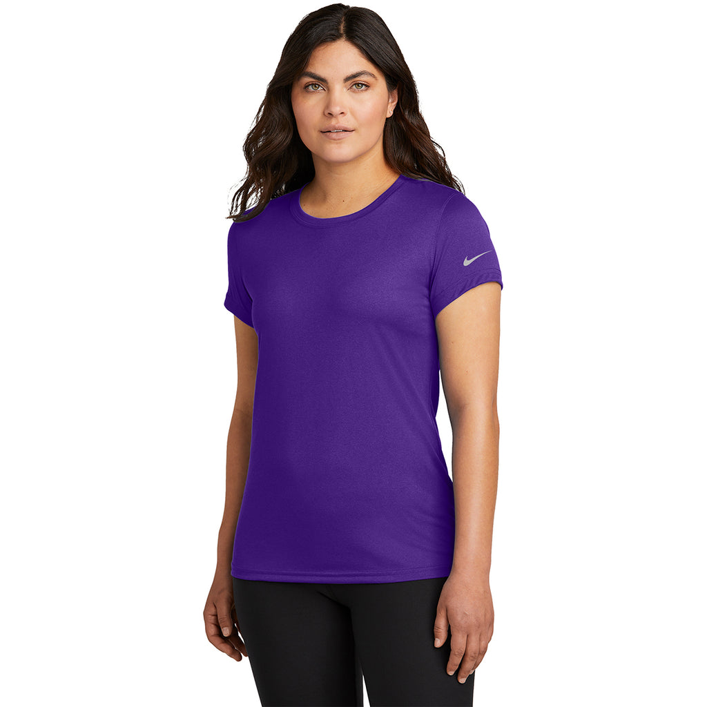 Nike Women's Court Purple Swoosh Sleeve rLegend Tee
