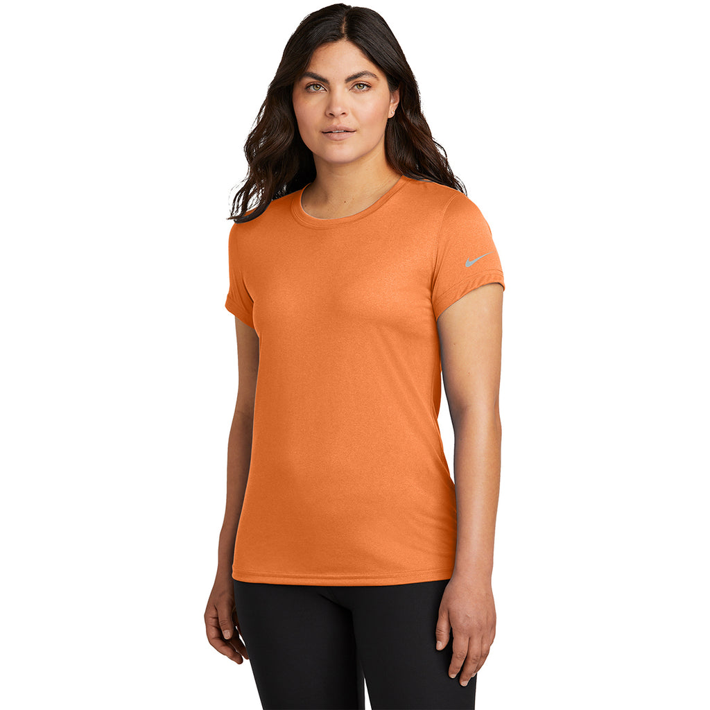 Nike Women's Desert Orange Swoosh Sleeve rLegend Tee
